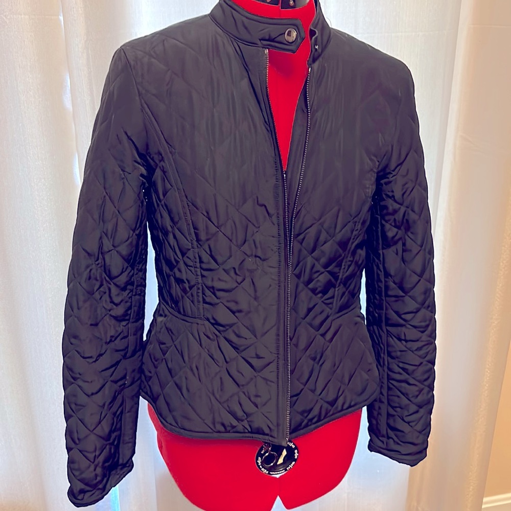 Black quilted jacket